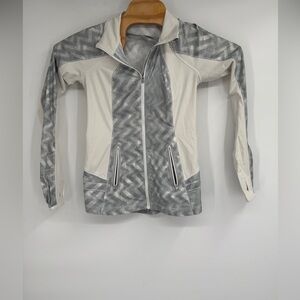 Lululemon Women's Lightweight Running Windbreaker Stretch Gray White Size 2